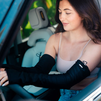 UPF 50+ Sun Sleeves & UV Driving Gloves – Black