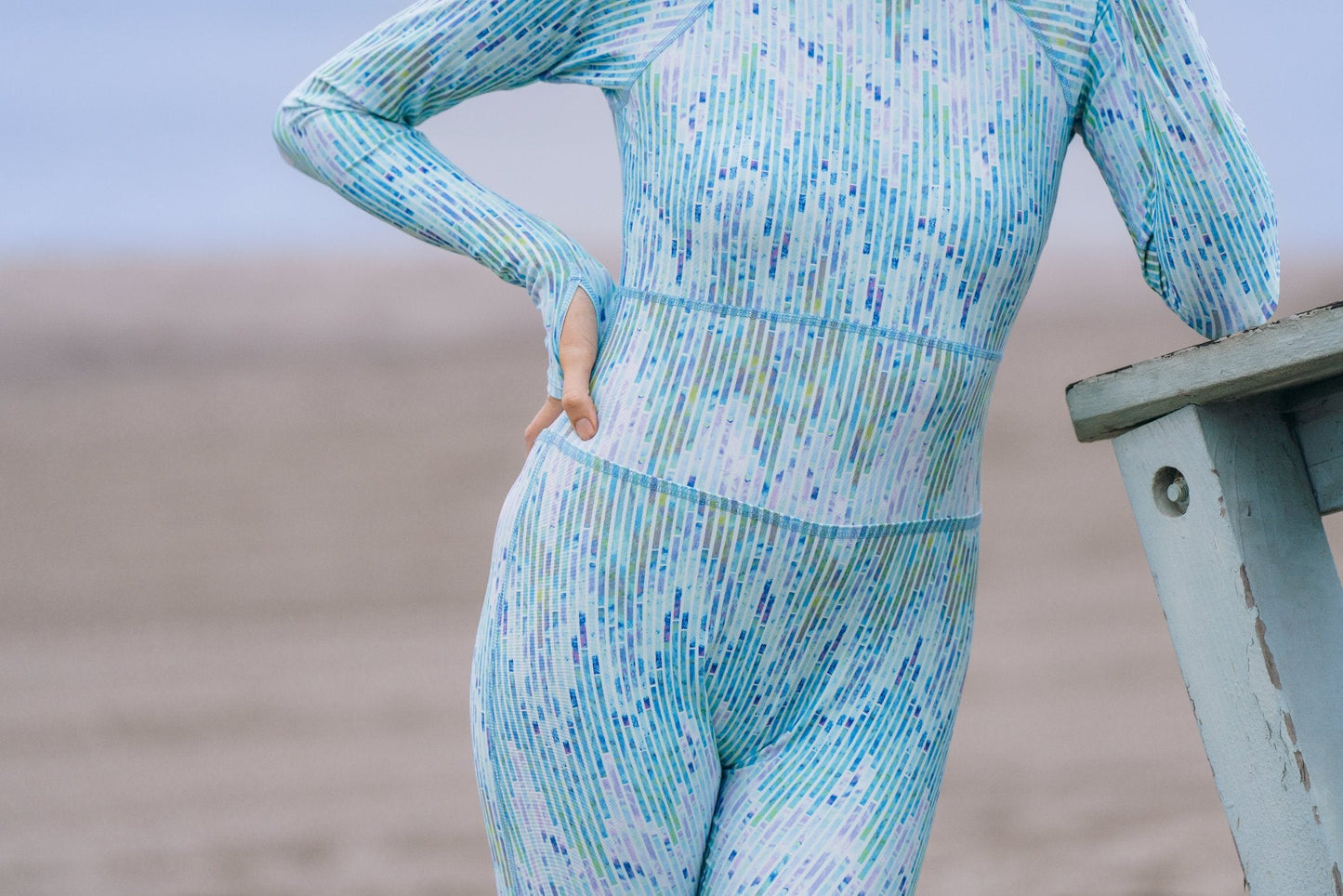 "JOY" UPF 50+ Full Body Swimsuit- Blue Mosaic